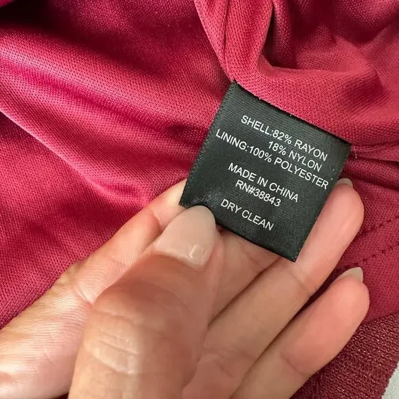 Sam Edelman Maroon, Belted, Lined, Long Sleeve Mini Dress- 6 - Picture 6 of 12